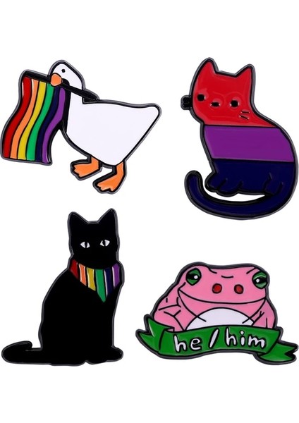 Stil 11 4-5 Adet/takım Hayvan Emaye Pimleri Özel Kedi Kurbağa Tilki Kaz Tavşan Broş Yaka Rozetleri Bitki Takı Hediye Çocuklar Için Arkadaşlar (Yurt Dışından)