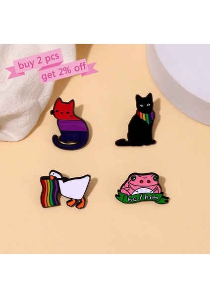 Stil 11 4-5 Adet/takım Hayvan Emaye Pimleri Özel Kedi Kurbağa Tilki Kaz Tavşan Broş Yaka Rozetleri Bitki Takı Hediye Çocuklar Için Arkadaşlar (Yurt Dışından) fırsatları