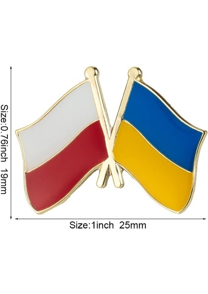XY0997 Ukrayna Kalp Şekli Bayrağı Broş Yaka Pin Bayrağı Rozeti Broş Pins Rozetleri (Yurt Dışından)