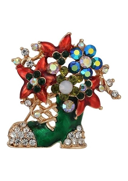 019 Noel Ağacı Broş Kadın Erkek Eşi Rhinestone Noel Emaye Kırmızı Şapka Eldiven Pimleri Moda Takı Kış Ceket Kap Broşlar (Yurt Dışından)