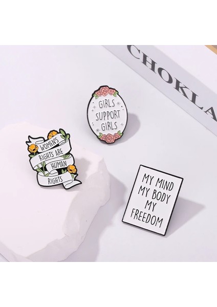 XZ7331 Feminist Emaye Pimleri Özel Kendini Aşk Aklımı Vücudum Uterus Benim Özgürlük Broş Karikatür Sevimli Yaka Rozeti Takı Hediye (Yurt Dışından) indirimleri