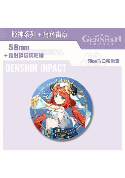 F2 Yeni Genshin Etki 58MM Broş Karikatür Anime Rozetleri Sırt Çantası Elbise Yaka Iğneler Kadın Erkek Hayranları Hatıra Hediyeler (Yurt Dışından)