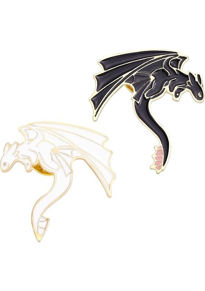 XZ6842 Siyah Beyaz Pterosaur Emaye Pimleri Ejderha Broş Rozet Pin Karikatür Hayvan Macera Takı Aksesuarları Çocuklar Için Hediye Arkadaş (Yurt Dışından) fiyatları