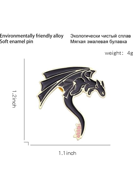 XZ6842 Siyah Beyaz Pterosaur Emaye Pimleri Ejderha Broş Rozet Pin Karikatür Hayvan Macera Takı Aksesuarları Çocuklar Için Hediye Arkadaş (Yurt Dışından) modelleri