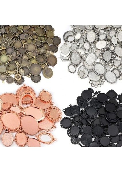 Yuvarlak Bronz 30 Gram Mix Stilleri Antik Bron Gümüş Kaplama Çinko Alaşım Kolye Boş Cameo Kabaşon Taban Ayar Çerçeveleri Takı Aksesuarları (Yurt Dışından) fiyatları