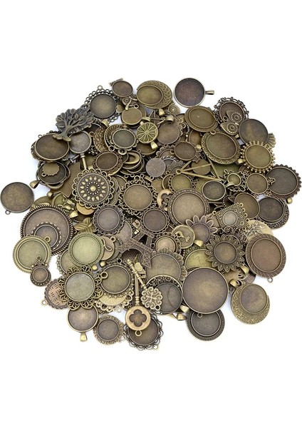Yuvarlak Bronz 30 Gram Mix Stilleri Antik Bron Gümüş Kaplama Çinko Alaşım Kolye Boş Cameo Kabaşon Taban Ayar Çerçeveleri Takı Aksesuarları (Yurt Dışından) fırsatları