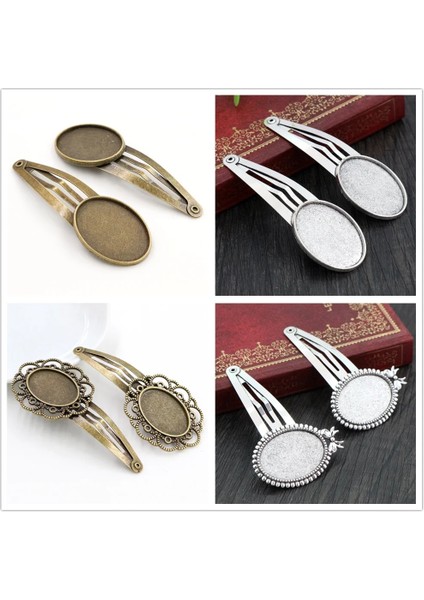 J5-21 14 16MM 18MM 20MM Yuvarlak Oval 18X25MM Antik Gümüş Kaplama Bronz Bakır Malzeme Firkete Saç Klipleri Taban Ayarı Cabochon Cameo (Yurt Dışından) fırsatları