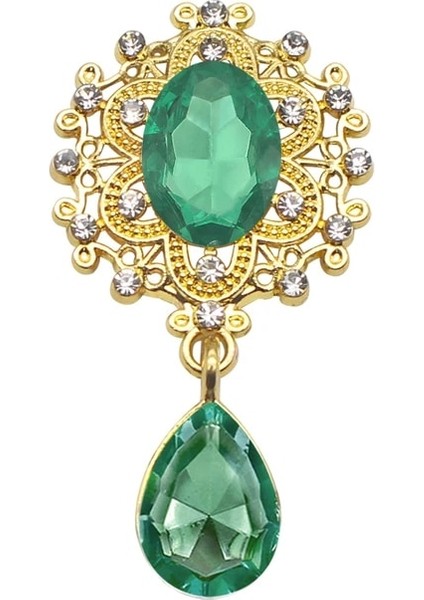 19.deep Yeşil Altın Charm Çiçek Broş 10 Adet 25*45MM Kristal Altın Düz Geri 2019 Düğün Şarap Bardağı Süsleme Dekorasyon El Sanatları Scrapbooking (Yurt Dışından)