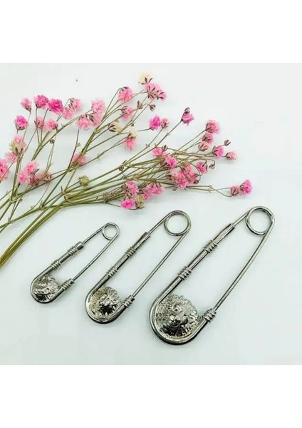 Gümüş 3 Adet Alaşım Çift Aslan Kafası Broş Pin Moda Diy Emniyet Pimleri Kadın Bel Kapanış Artefakt Erkek Takım Elbise Ceket Dekorasyon Takı (Yurt Dışından)