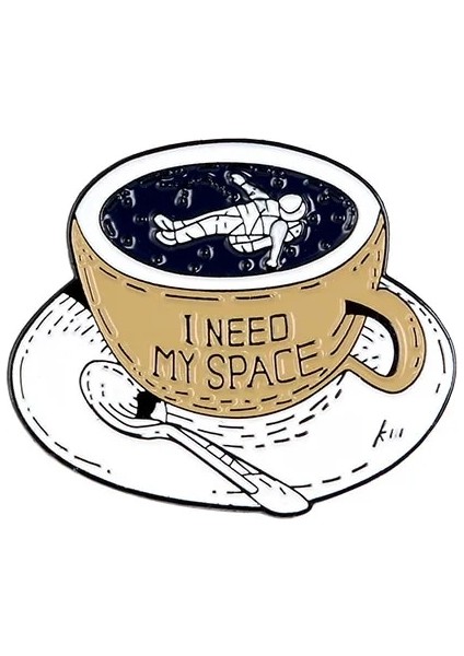 Stil 1 Kahve Emaye Pimleri Özel Astronot Fincan Köpek ve Kedi Içecek Kulübü Broş Yaka Rozetleri Karikatür Takı Hediyeler (Yurt Dışından)