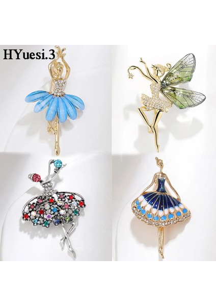 N Renk Zarif Bale Dansçısı Broş Lüks Zirkon Kelebek Peri Broş Pin Melek Kanatları ile Düğün Parti Takı Kızlar Için Hediye (Yurt Dışından) fiyatları