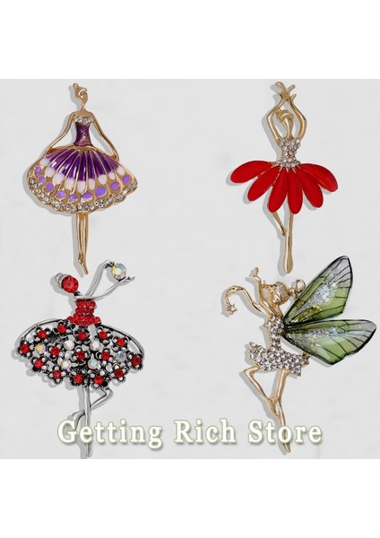 N Renk Zarif Bale Dansçısı Broş Lüks Zirkon Kelebek Peri Broş Pin Melek Kanatları ile Düğün Parti Takı Kızlar Için Hediye (Yurt Dışından) modelleri