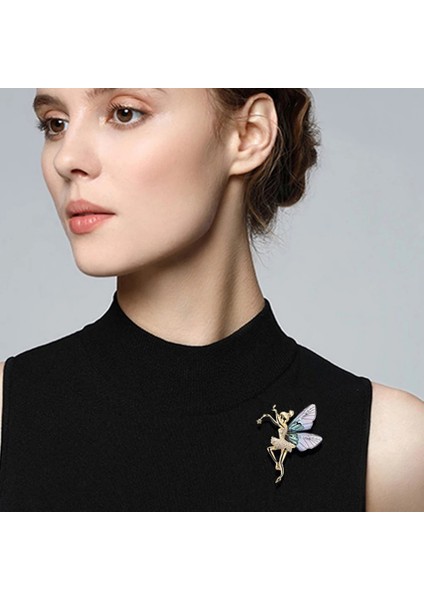 N Renk Zarif Bale Dansçısı Broş Lüks Zirkon Kelebek Peri Broş Pin Melek Kanatları ile Düğün Parti Takı Kızlar Için Hediye (Yurt Dışından) indirimleri