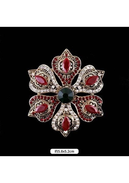 Stil 6 Barok Tarzı Vintage Kadın Erkek Moda Kristal Broş Iğneler Retro Saray Metal Rozetleri Yaka Pin Unisex Parti Korsaj Takı (Yurt Dışından)