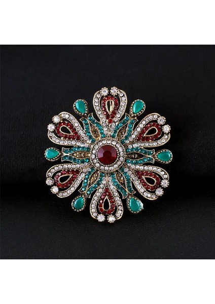 Stil 6 Barok Tarzı Vintage Kadın Erkek Moda Kristal Broş Iğneler Retro Saray Metal Rozetleri Yaka Pin Unisex Parti Korsaj Takı (Yurt Dışından)