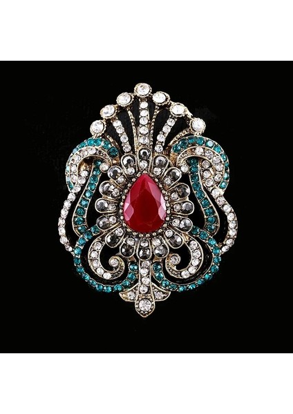 Stil 6 Barok Tarzı Vintage Kadın Erkek Moda Kristal Broş Iğneler Retro Saray Metal Rozetleri Yaka Pin Unisex Parti Korsaj Takı (Yurt Dışından)