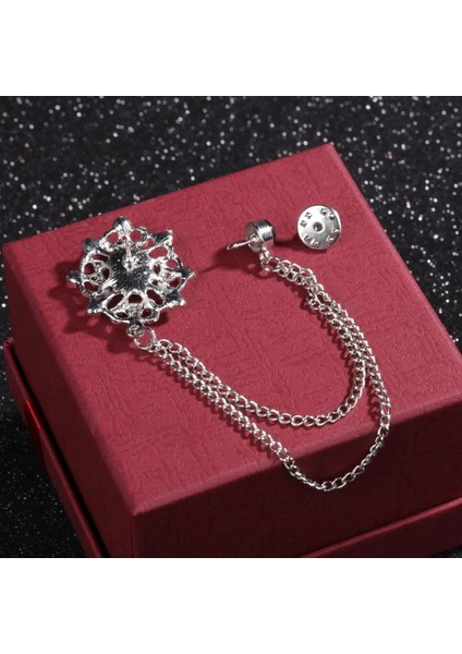 Stil 1 Skeds Moda Taklidi Erkekler Klasik Zincir Broş Takım Elbise Takı Vintage Kristal Dekorasyon Ziyafet Broş Rozetleri Pin Korsaj (Yurt Dışından)