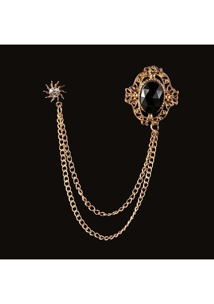 Stil 1 Skeds Moda Taklidi Erkekler Klasik Zincir Broş Takım Elbise Takı Vintage Kristal Dekorasyon Ziyafet Broş Rozetleri Pin Korsaj (Yurt Dışından)