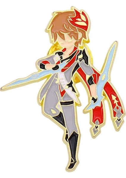 H08 Oyun Genshin Karikatür Metal Anime Emaye Broş Sevimli Yaka Pin ve Rozetleri Takı Aksesuarları Kumaş (Yurt Dışından)