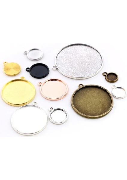 Altın 16MM x 20 Adet 8/10/12-40MM Iç Boyut Klasik 7 Renk Kaplama Tek Taraflı Tek Asılı Basit Stil Cabochon Taban Ayarı Charms Kolye (Yurt Dışından)