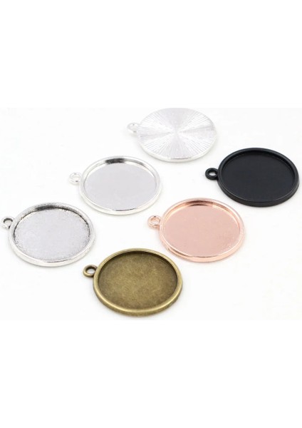 Altın 16MM x 20 Adet 8/10/12-40MM Iç Boyut Klasik 7 Renk Kaplama Tek Taraflı Tek Asılı Basit Stil Cabochon Taban Ayarı Charms Kolye (Yurt Dışından)