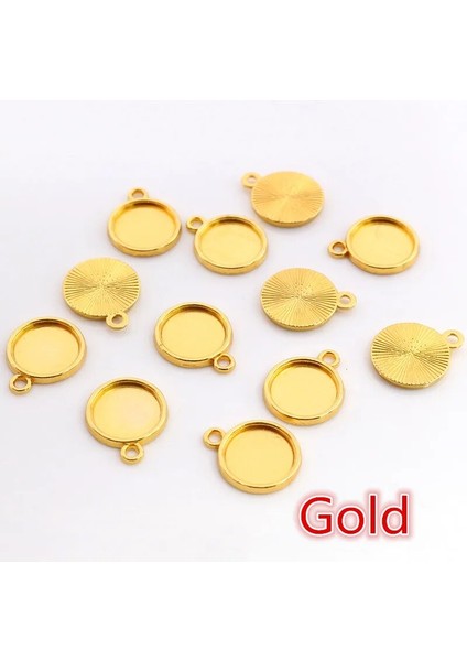 Altın 16MM x 20 Adet 8/10/12-40MM Iç Boyut Klasik 7 Renk Kaplama Tek Taraflı Tek Asılı Basit Stil Cabochon Taban Ayarı Charms Kolye (Yurt Dışından)