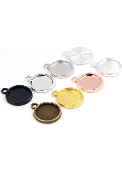 Altın 16MM x 20 Adet 8/10/12-40MM Iç Boyut Klasik 7 Renk Kaplama Tek Taraflı Tek Asılı Basit Stil Cabochon Taban Ayarı Charms Kolye (Yurt Dışından)