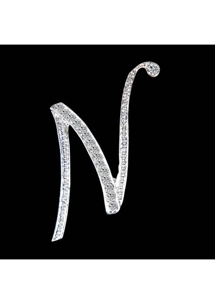 D Kristal Rhinestones A-Z Mektup Ilk Broş Pin Kadın Erkek Gümüş Renk Ingilizce Alfabe Etiket Rozeti Unisex Takı Hediye (Yurt Dışından) fırsatları