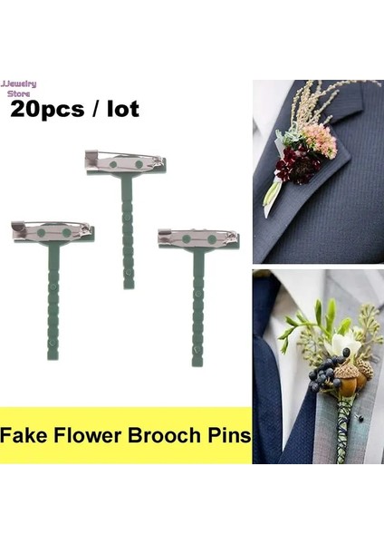 10 Adet 10/20 Adet Sahte Çiçek Broş Pins Plastik Metal Broşlar Unisex Gömlek Yaka Pimleri Kadın Erkek Broş Düğün Parti Dekor Aracı (Yurt Dışından)