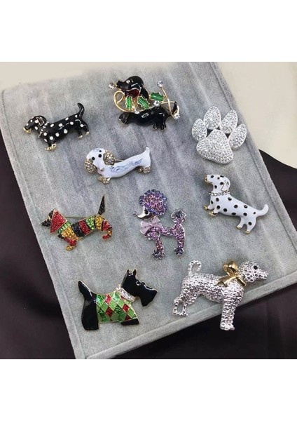 Style4 Karikatür Hayvan Komik Broş Kadınlar Için Sevimli Köpek Broş Noel Hediyesi Emaye Pin Takı Aksesuarları (Yurt Dışından)