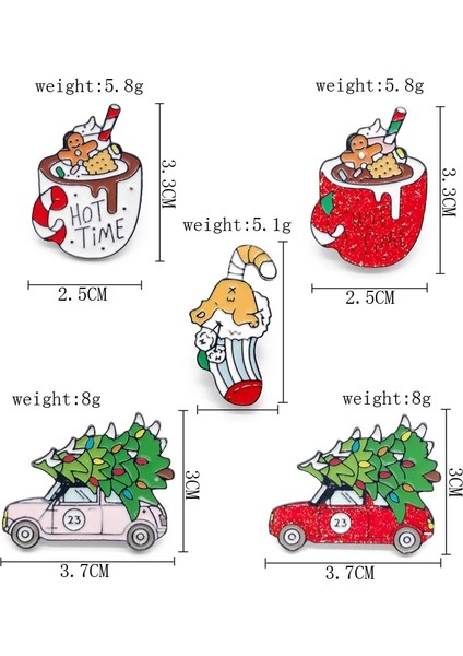 Stil-5 Karikatür Noel Hediyesi Ağacı Araba Fincan Çorap Kahve Emaye Broş Alaşım Rozet Denim Elbise Sırt Çantası Pin Sevimli Tatlı Kadın Takı (Yurt Dışından) modelleri