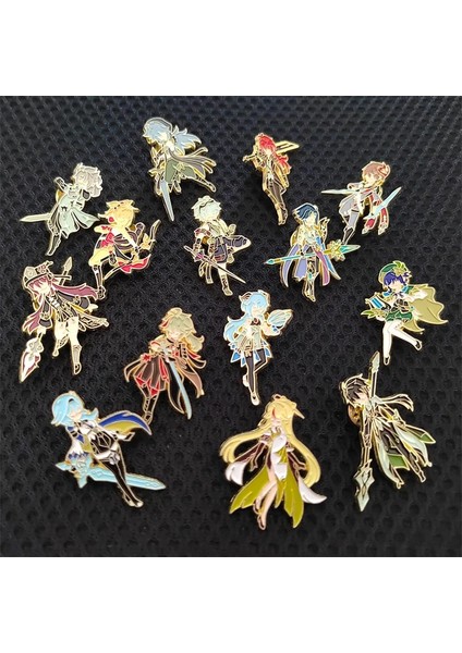H09 Oyun Genshin Karikatür Metal Anime Emaye Broş Sevimli Yaka Pin ve Rozetleri Takı Aksesuarları Kumaş (Yurt Dışından)