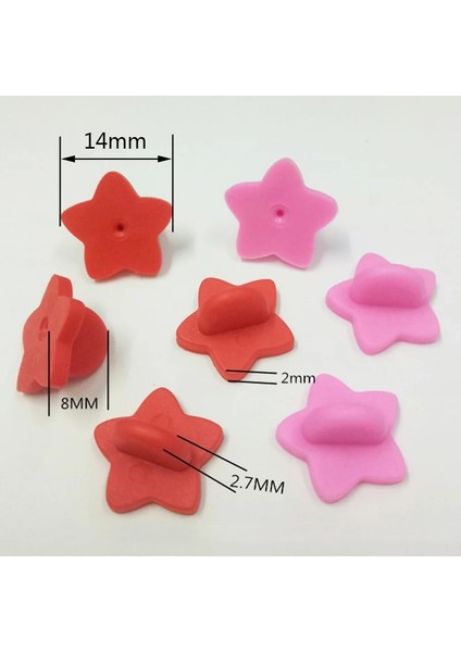 Pembe 50 Adet Kauçuk Broş Toka Yıldız Broş Pin Arkaları Kelebek Debriyaj Sıkmak Rozeti Geri Tıpalar Diy Broş Takı Aksesuarları (Yurt Dışından)