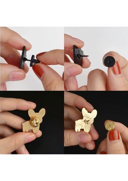 Pembe 50 Adet Kauçuk Broş Toka Yıldız Broş Pin Arkaları Kelebek Debriyaj Sıkmak Rozeti Geri Tıpalar Diy Broş Takı Aksesuarları (Yurt Dışından)