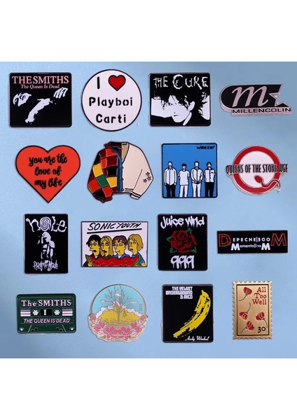 Stil 6 Yeni Rock Grubu Emaye Pimleri Müzik Şarkı Rozetleri Fan Koleksiyonu Madalya Denim Ceketler Sırt Çantası Pimleri Moda Broş Aksesuarları (Yurt Dışından) fiyatları