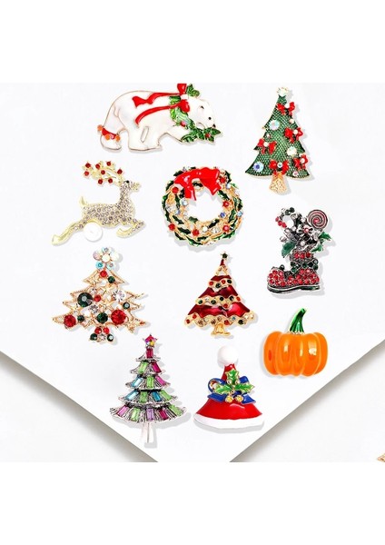 Q 1 Adet Noel Broş Kadın Erkek Kardan Adam Noel Baba Çizme Çelenk Noel Ağacı Emaye Rozeti Yaka Pin Noel Takı Hediye (Yurt Dışından)