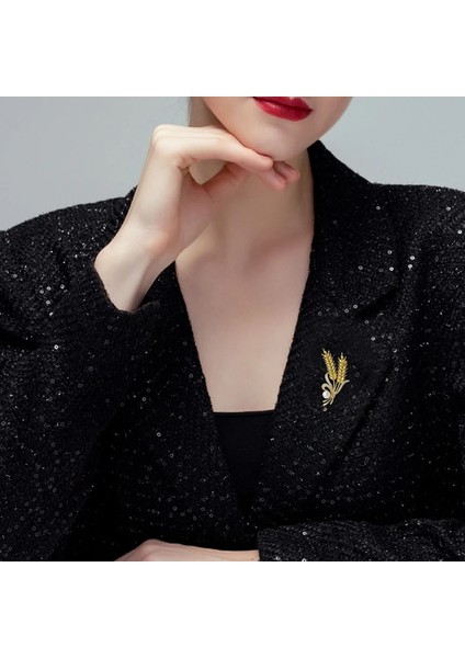 Takım Elbise Broş C Lüks Kristal Buğday Kulak Broş Kadın Erkek Takım Elbise Yaka Etiket Broş Ipek Eşarp Toka Pin Broş Parti Takı Hediye (Yurt Dışından) modelleri