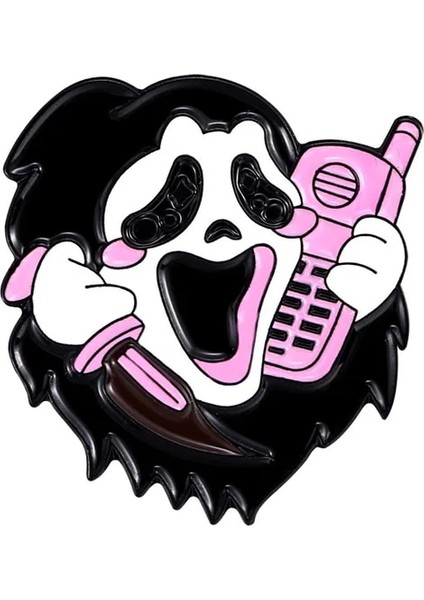 Stil 1 Gotik Hayalet Emaye Broş Pembe Telefon Hayalet CD Patlamış Mısır Hançer Hayalet Kahve Örümcek Kalp Korku Rozeti Punk Yaka Pin Takı Hediye (Yurt Dışından)