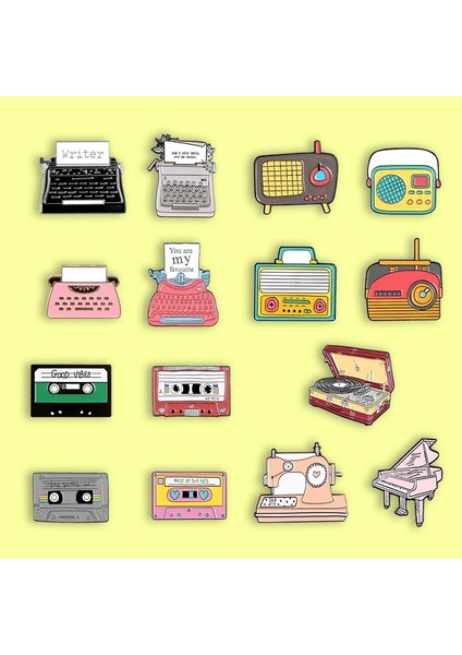 W8932 Yaratıcı Retro Vintage Daktilo Kaydedici Emaye Pin Kaset Teyp Rozeti Broş Denim Gömlek Sırt Çantası Takı Arkadaşlar Için Hediye (Yurt Dışından) fiyatları