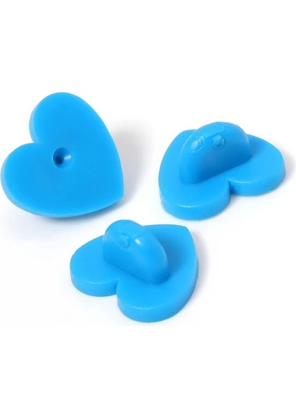 Mavi 50 Adet Kauçuk/metal Pin Arkalıkları Kalp Broş Toka Düğme Klipsler Diy Yaka Toka Aksesuarları Kadınlar Için Takı Yapımı Bulguları (Yurt Dışından)