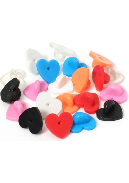 Mavi 50 Adet Kauçuk/metal Pin Arkalıkları Kalp Broş Toka Düğme Klipsler Diy Yaka Toka Aksesuarları Kadınlar Için Takı Yapımı Bulguları (Yurt Dışından) fiyatları
