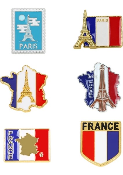 MP884-1 Fransa Ulusal Bayrağı Emaye Pimleri gr Paris Eyfel Kulesi La Tour Eyfel Hatıra Rozeti Broş Çanta Elbise Yaka Pin (Yurt Dışından)