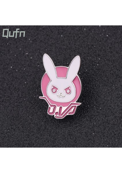 XZ231 Overwatch Oyunu Dva Tavşan Tavşan Metal Pin Pembe Trendy Takı Diva Tavşan Sert Emaye Pin Cosplay Kostüm Kız Aksesuarı (Yurt Dışından)
