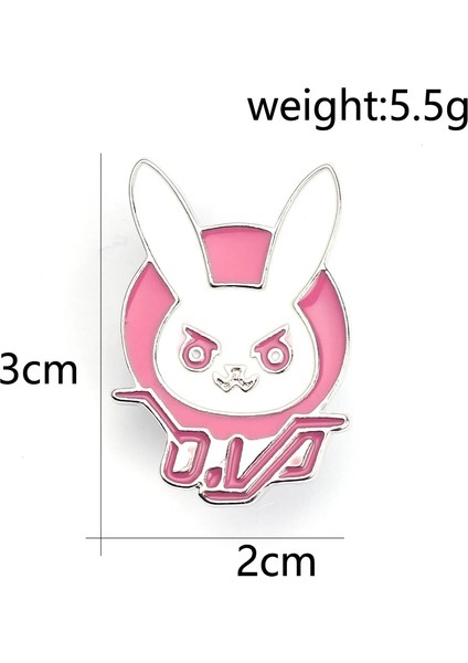 XZ231 Overwatch Oyunu Dva Tavşan Tavşan Metal Pin Pembe Trendy Takı Diva Tavşan Sert Emaye Pin Cosplay Kostüm Kız Aksesuarı (Yurt Dışından)
