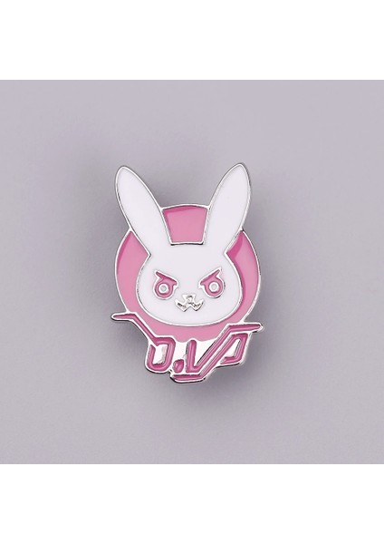 XZ231 Overwatch Oyunu Dva Tavşan Tavşan Metal Pin Pembe Trendy Takı Diva Tavşan Sert Emaye Pin Cosplay Kostüm Kız Aksesuarı (Yurt Dışından)