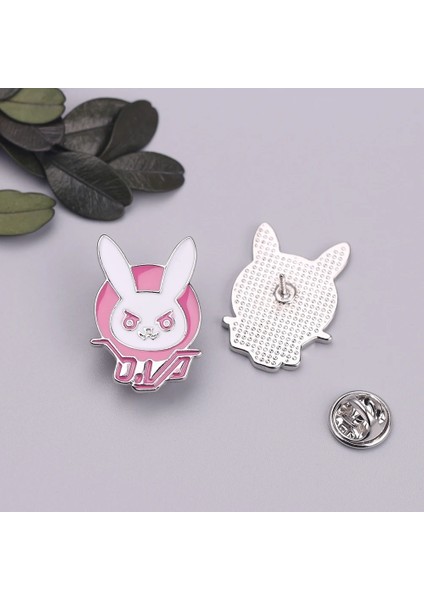 XZ231 Overwatch Oyunu Dva Tavşan Tavşan Metal Pin Pembe Trendy Takı Diva Tavşan Sert Emaye Pin Cosplay Kostüm Kız Aksesuarı (Yurt Dışından)