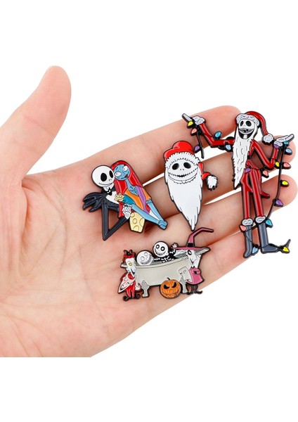 Stil 4 YQ1281 Noel Öncesi Kabus Pin Noel Baba Broş Karikatür Hayalet Rozeti Çanta Kot Eşarp Yaka Pin Takı En Iyi Hediye (Yurt Dışından) fiyatları