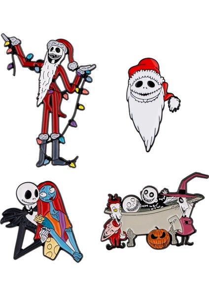 Stil 4 YQ1281 Noel Öncesi Kabus Pin Noel Baba Broş Karikatür Hayalet Rozeti Çanta Kot Eşarp Yaka Pin Takı En Iyi Hediye (Yurt Dışından) fırsatları