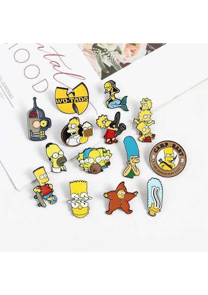 25 Simpsons ve Homer Tv Anime Broş Serisi Sevimli Karakter Emaye Iğne Sırt Çantası Pimleri Kolye Metal Rozeti Hediye Çocuklar Için (Yurt Dışından)