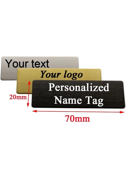 Fırçalanmış Gümüş Pin Satıcıya Bilgi Gönder 7X2CM Logonuzu Kazıyın Metin Plakası Rozeti Kişiselleştirin Broş Pimi Mıknatıs Çift Taraflı Bant Kimlik Kapı Posta Kutusu Isim Etiketi (Yurt Dışından)